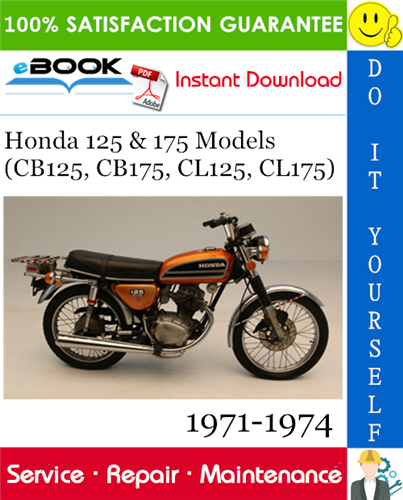 Honda 125 & 175 Models (CB125, CB175, CL125, CL175) Motorcycle Service Repair Manual
