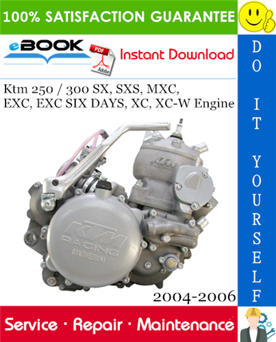 Ktm 250 / 300 SX, SXS, MXC, EXC, EXC SIX DAYS, XC, XC-W Engine Service Repair Manual