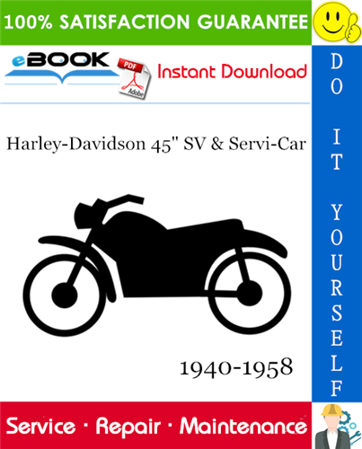 Harley-Davidson 45" SV & Servi-Car Motorcycle Service Repair Manual