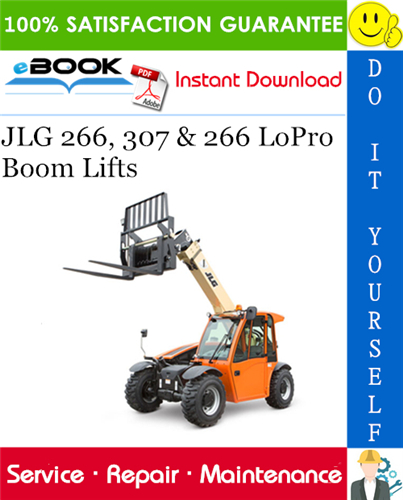 JLG 266, 307 & 266 LoPro Boom Lifts Service Repair Manual (P/N - 3126024)
