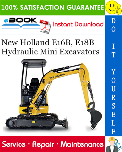 New Holland E16B, E18B Hydraulic Mini Excavators Service Repair Manual