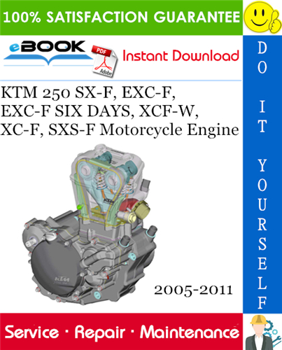 KTM 250 SX-F, EXC-F, EXC-F SIX DAYS, XCF-W, XC-F, SXS-F Motorcycle Engine Service Repair Manual