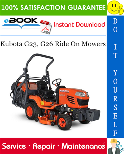 Kubota G23, G26 Ride On Mowers Service Repair Manual