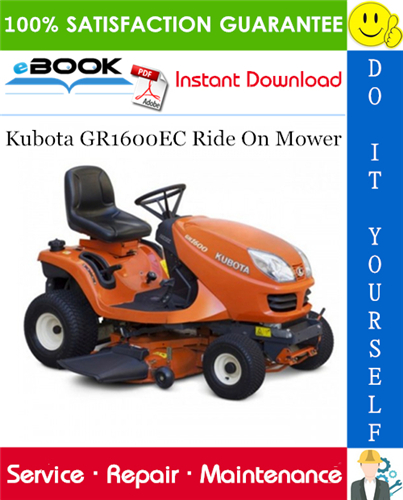 Kubota GR1600EC Ride On Mower Service Repair Manual