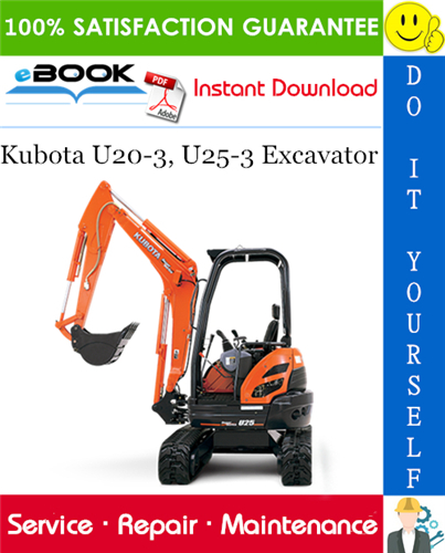 Kubota U20-3, U25-3 Excavator Service Repair Manual