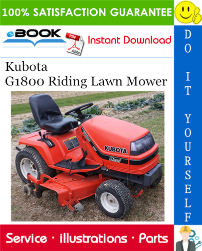 Kubota G1800 Riding Lawn Mower Parts Manual