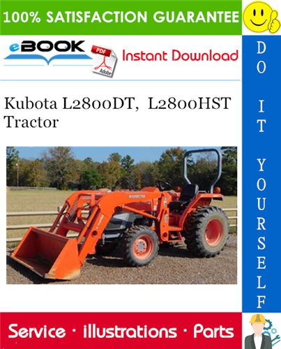 Kubota L2800DT, L2800HST Tractor Parts Manual