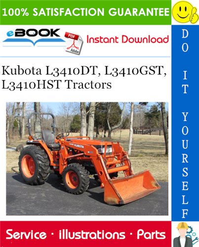 Kubota L3410DT, L3410GST, L3410HST Tractors Parts Manual