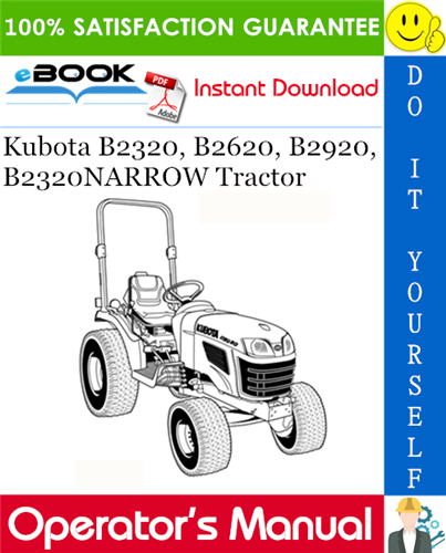 Kubota B2320, B2620, B2920, B2320NARROW Tractor Operator's Manual