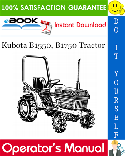 Kubota B1550, B1750 Tractor Operator's Manual