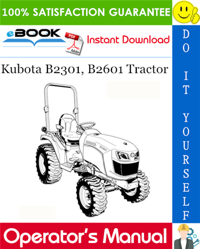 Kubota B2301, B2601 Tractor Operator's Manual
