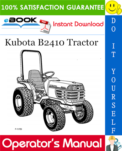 Kubota B2410 Tractor Operator's Manual