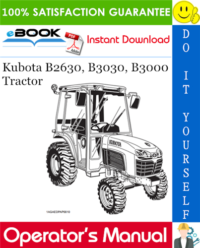 Kubota B2630, B3030, B3000 Tractor Operator's Manual