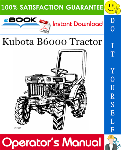 Kubota B6000 Tractor Operator's Manual