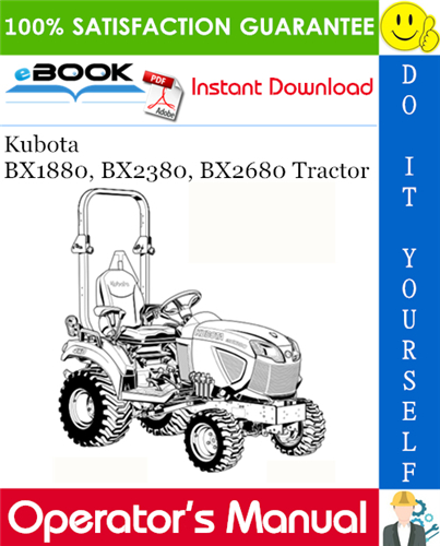 Kubota BX1880, BX2380, BX2680 Tractor Operator's Manual