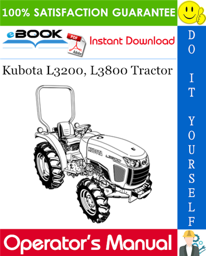 Kubota L3200, L3800 Tractor Operator's Manual