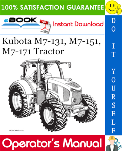 Kubota M7-131, M7-151, M7-171 Tractor Operator's Manual