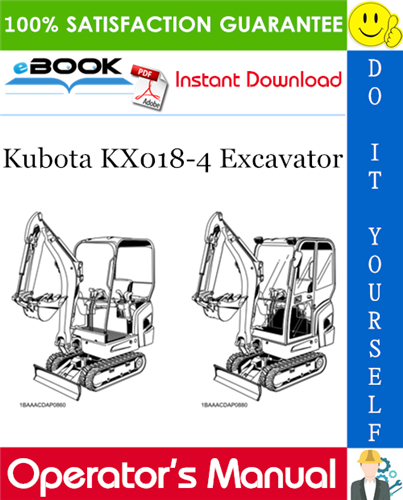 Kubota KX018-4 Excavator Operator's Manual