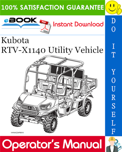 Kubota RTV-X1140 Utility Vehicle Operator's Manual