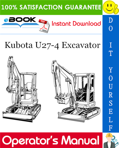 Kubota U27-4 Excavator Operator's Manual