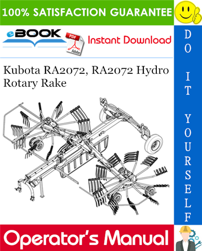 Kubota RA2072, RA2072 Hydro Rotary Rake Operator's Manual