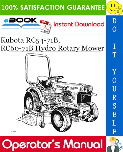 Kubota RC54-71B, RC60-71B Hydro Rotary Mower Operator's Manual