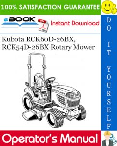 Kubota RCK60D-26BX, RCK54D-26BX Rotary Mower Operator's Manual