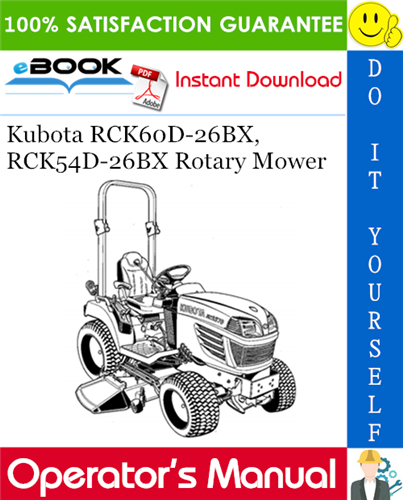 Kubota RCK60D-26BX, RCK54D-26BX Rotary Mower Operator's Manual