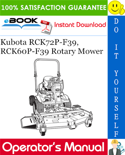 Kubota RCK72P-F39, RCK60P-F39 Rotary Mower Operator's Manual