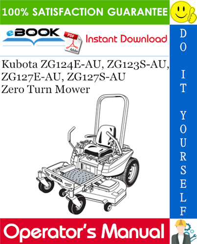 Kubota ZG124E-AU, ZG123S-AU, ZG127E-AU, ZG127S-AU Zero Turn Mower Operator's Manual