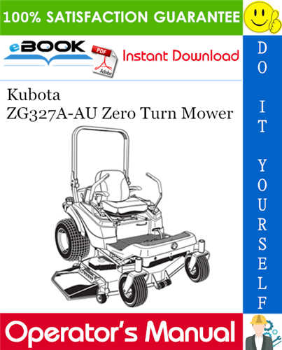 Kubota ZG327A-AU Zero Turn Mower Operator's Manual