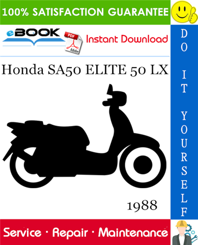 1988 Honda SA50 ELITE 50 LX Scooter Service Repair Manual