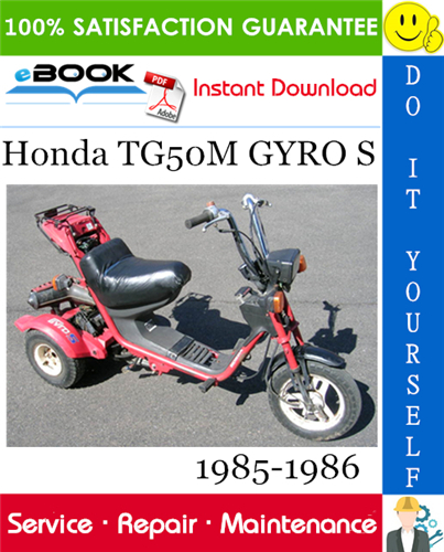 Honda TG50M GYRO S Scooter Service Repair Manual 1985-1986 Download