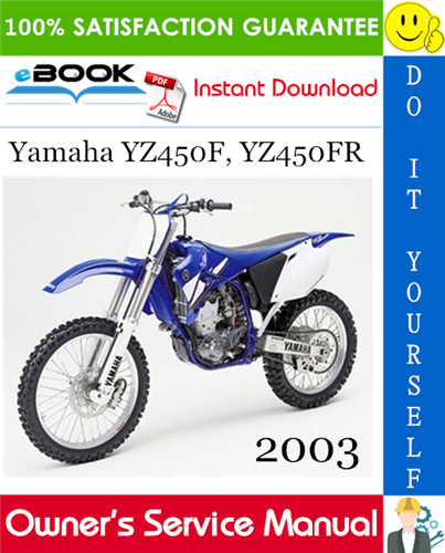 2003 Yamaha YZ450F, YZ450FR Motorcycle Owner's Service Manual
