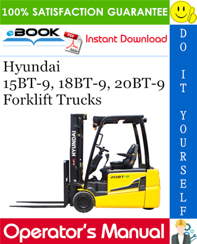 Hyundai 15BT-9, 18BT-9, 20BT-9 Forklift Trucks Operator's Manual