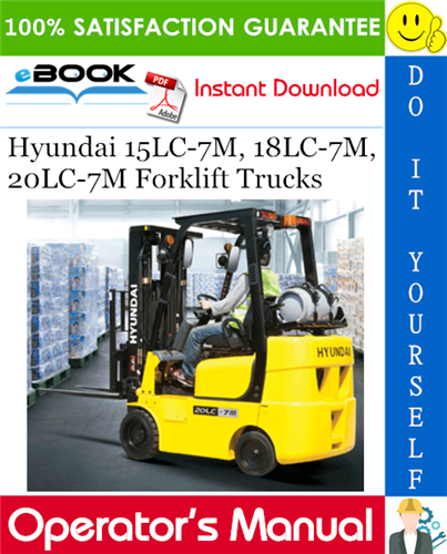 Hyundai 15LC-7M, 18LC-7M, 20LC-7M Forklift Trucks Operator's Manual