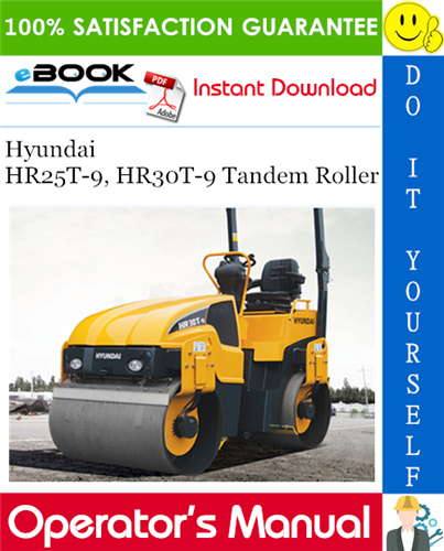 Hyundai HR25T-9, HR30T-9 Tandem Roller Operator's Manual