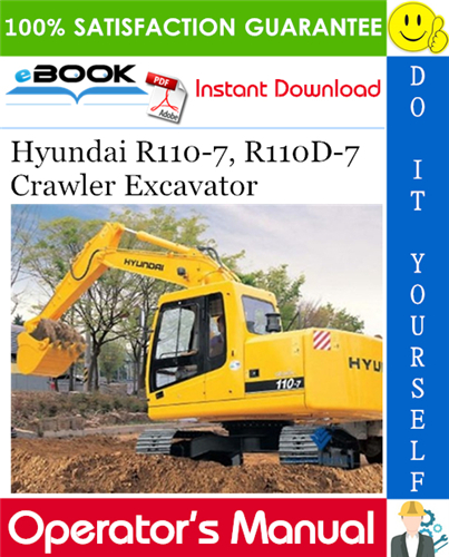 Hyundai R110-7, R110D-7 Crawler Excavator Operator's Manual