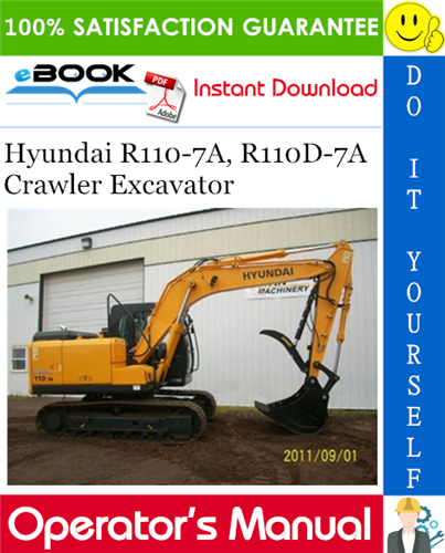 Hyundai R110-7A, R110D-7A Crawler Excavator Operator's Manual