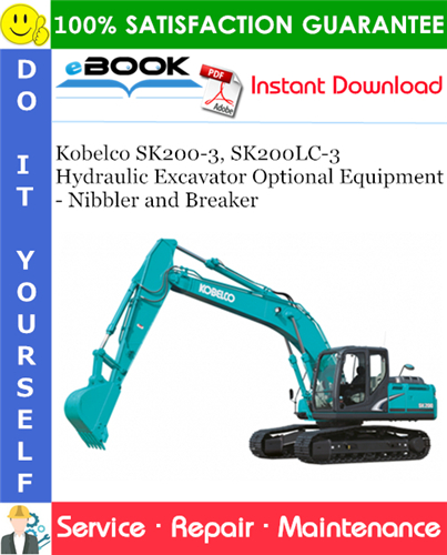 Kobelco SK200-3, SK200LC-3 Hydraulic Excavator Optional Equipment - Nibbler and Breaker