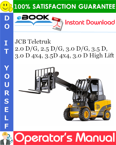 JCB Teletruk 2.0 D/G, 2.5 D/G, 3.0 D/G, 3.5 D, 3.0 D 4x4, 3.5D 4x4, 3.0 D High Lift