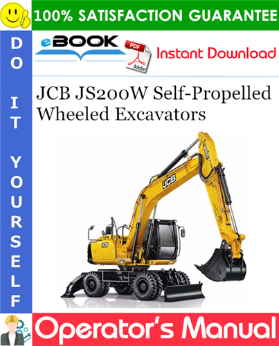 JCB JS200W Self-Propelled Wheeled Excavators Operator's Manual