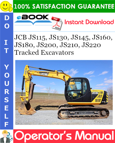 JCB JS115, JS130, JS145, JS160, JS180, JS200, JS210, JS220 Tracked Excavators