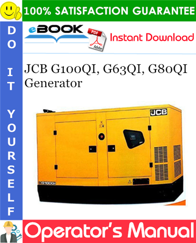JCB G100QI, G63QI, G80QI Generator Operator's Manual