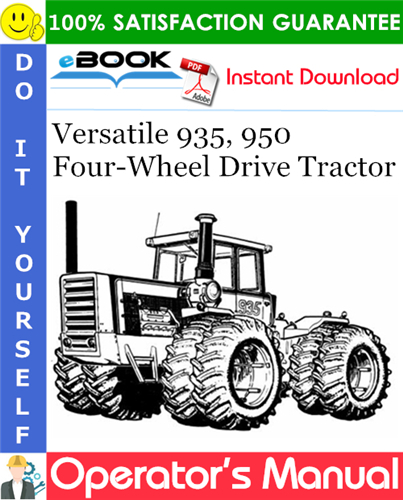 Versatile 935, 950 Four-Wheel Drive Tractor Operator's Manual (Model Year: 1982)