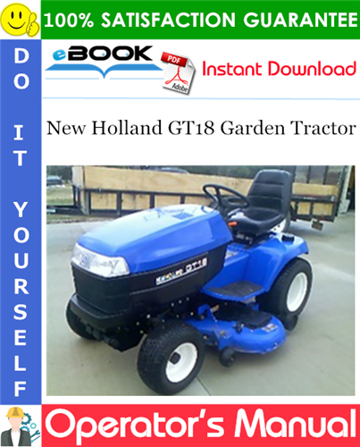 New Holland GT18 Garden Tractor Operator's Manual