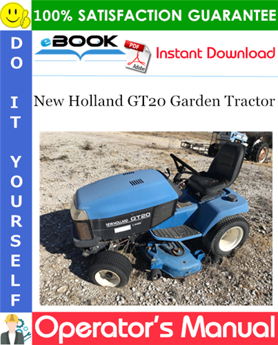 New Holland GT20 Garden Tractor Operator's Manual