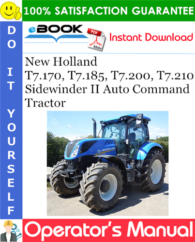 New Holland T7.170, T7.185, T7.200, T7.210 Sidewinder II Auto Command - Tractor