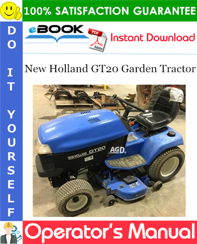 New Holland GT20 Garden Tractor Operator's Manual