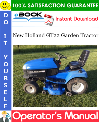 New Holland GT22 Garden Tractor Operator's Manual